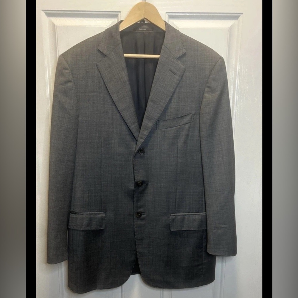 Ermenegildo Zegna Trofeo Gray Wool Blazer Jacket Men’s 42R Italian EUC